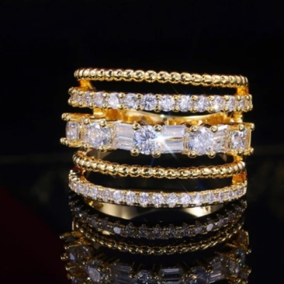 18K gold diamond engagement ring - Picture 2 of 4